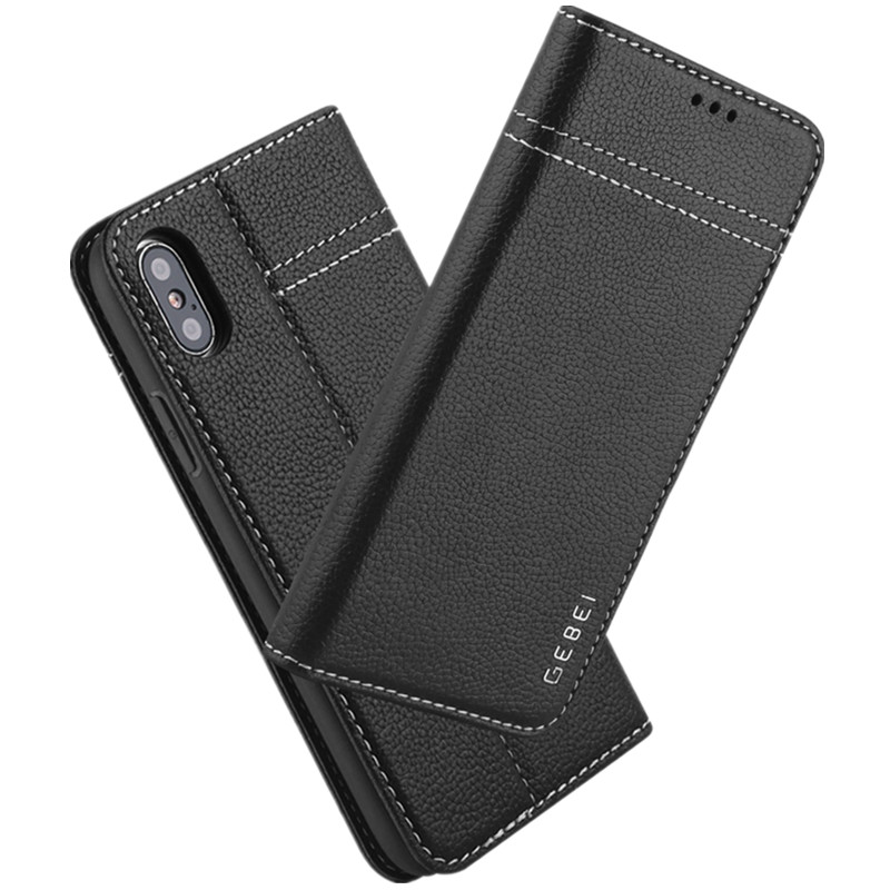 iphonex手机壳xsmaxxr牛皮翻盖