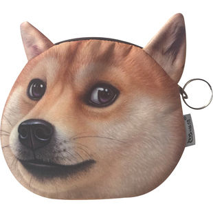 新款二哈狗狗硬币包女迷你帆布艺零钱包个性创意小钱包学生可放卡