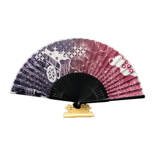 幽幽子扇子新款仿丝绸东方project西行寺幽幽子扇子cos套扇坠折扇