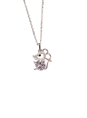 镶钻生肖鼠年吊坠项链送女友礼物