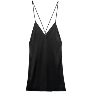 碧缇卡桑蚕丝简约度假睡裙冬性感露背结婚吊带裙肤色丝滑绸缎睡衣