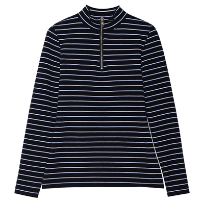 半拉链半高领打底衫长袖t恤上衣