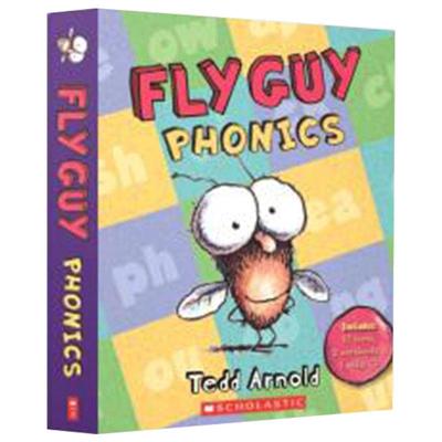 【送音频】英文原版 学乐Scholastic自然拼读：Fly Guy Phonics Boxed Set (With Cd) 苍蝇小子系列12本附CD盒装 儿童英语学习绘本