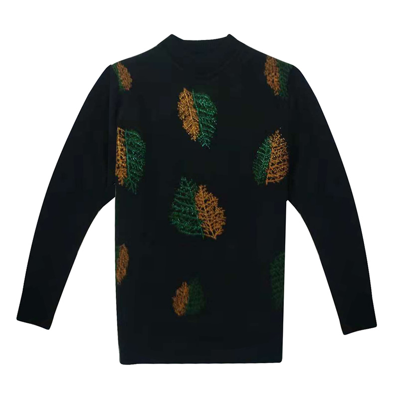 中老年奶奶秋冬季加绒大码套头2025新款高领毛衣宽松黑色针织衫女