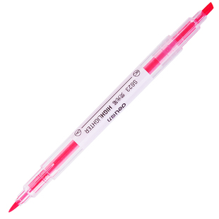 得力双头荧光笔荧光标记号笔彩色学生用粗划重点6色手账画画高颜值记笔记淡色系涂鸦笔轮廓勾线笔莹光重点笔