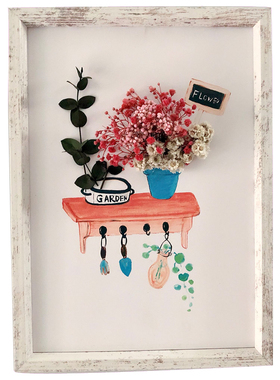 植物标本双面透明实木相框摆件