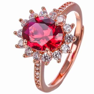 时尚百搭款戴妃款戒托空托S925纯银戒指托镶嵌椭圆形3*5-8*10mm