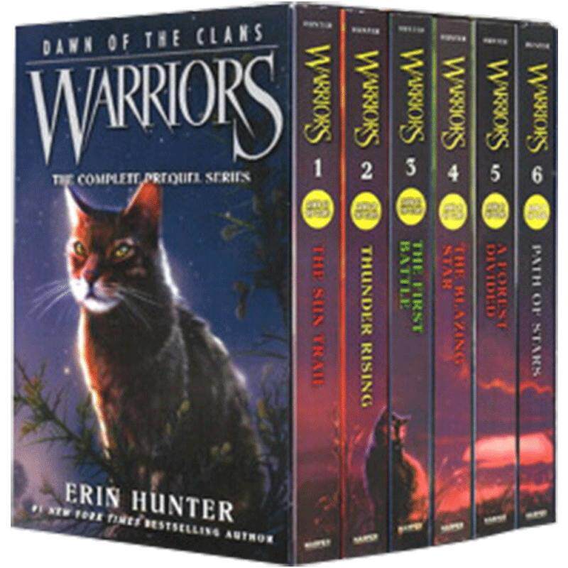 正版送音频进口猫武士五部曲1-6册盒装 英文原版青春小说Warriors Dawn of the Clans第五部英文版章节桥梁书青少年英语课外读物