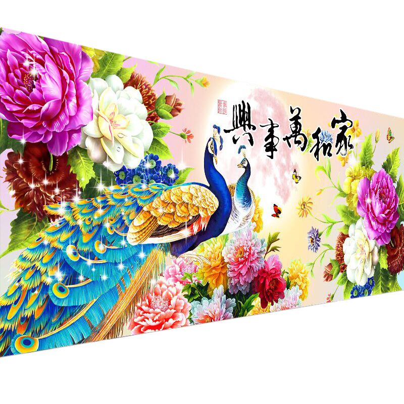 蒙娜丽莎十字绣牡丹花开富贵