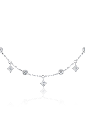 精灵菱光锆石项链女潮INS韩版