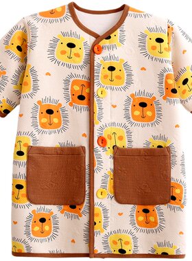 呼西贝九儿设计小狮子呆萌鸭 宝宝睡衣 双胞胎男宝睡袍 薄棉春秋