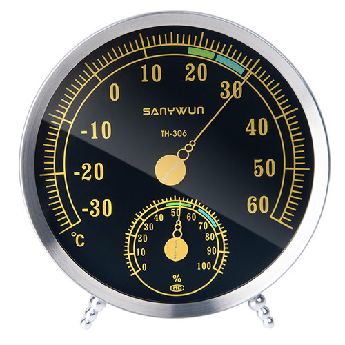 三印SANYWUN旗舰不锈钢温湿度计室内精准温度表家用婴儿房温度计