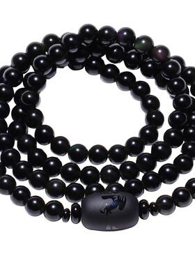 黑曜石女士韩版森系水晶饰品佛珠