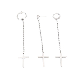 防弹的少年团金泰亨同款流苏十字架耳钉个性男无耳洞耳夹男女耳饰