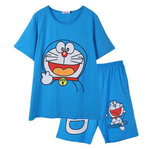 叮当猫睡衣女夏卡通纯棉短袖哆啦a梦家居服清新可爱学生装可外穿