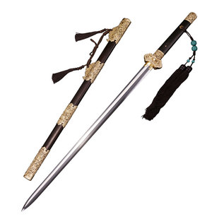 龙泉市泉字号宝剑寻芳剑镂空手雕手工唐剑一体八面花钢长剑未开刃