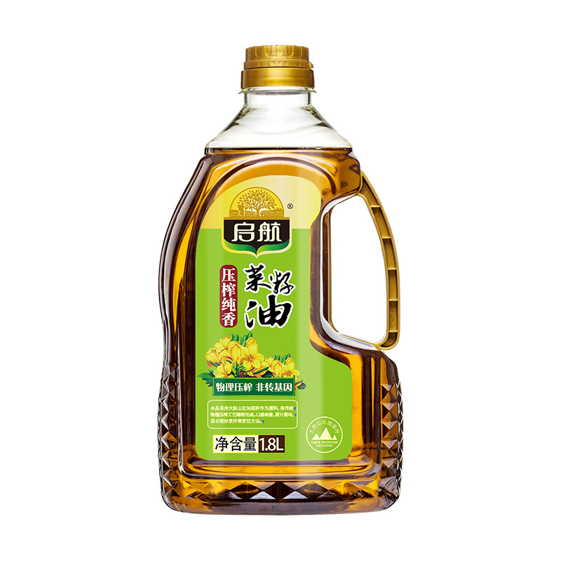 启航纯香菜籽油小瓶1.8升非转基因农家菜籽油物理压榨食用植物油