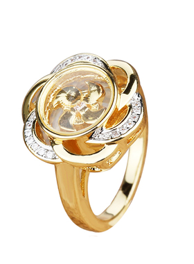 时尚女士银戒指镀18k时来运转