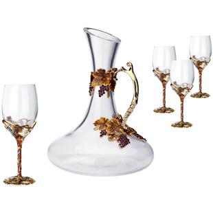 罗比罗丹金色收获水晶玻璃红酒杯醒酒器酒具套装结婚礼物