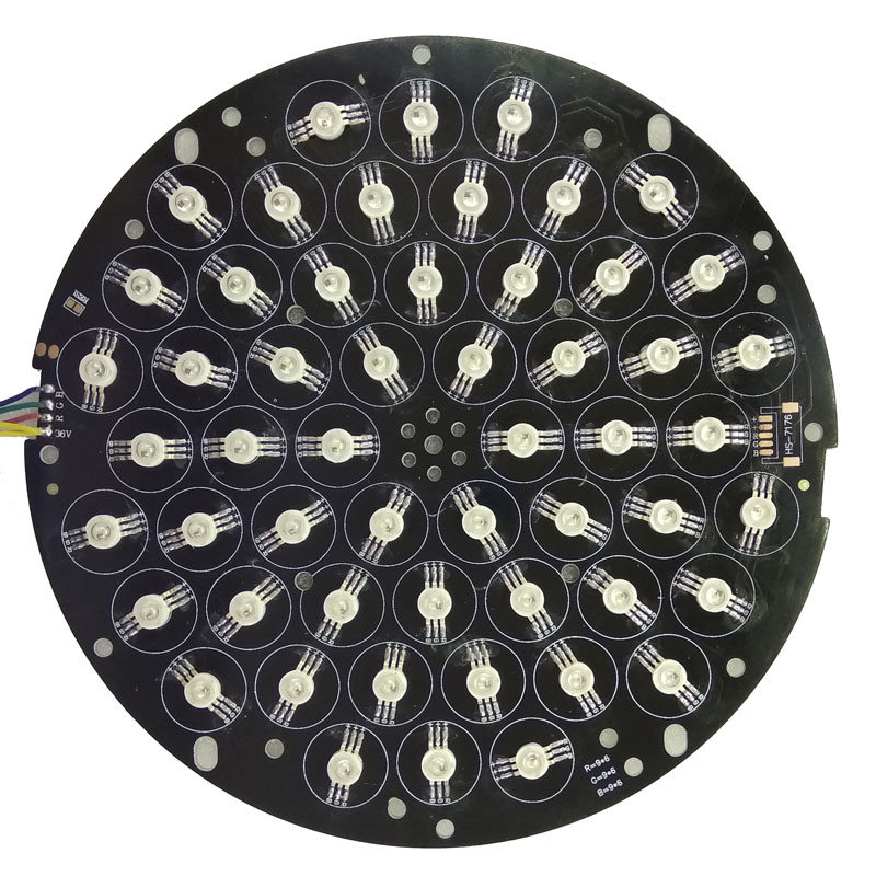 热销led54颗足3W 全彩3合1帕灯通用灯珠板焊好的舞台灯光配件