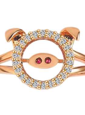 小众高级感优雅镂空猪鼻子戒指