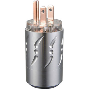 Viborg/维堡美标镀铑电源插头纯紫铜DIY音响胆机US美式镀金电源头