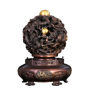 徽匠铜韵 铜九转乾坤鼎摆件办公室招财风水开业家居装饰礼品