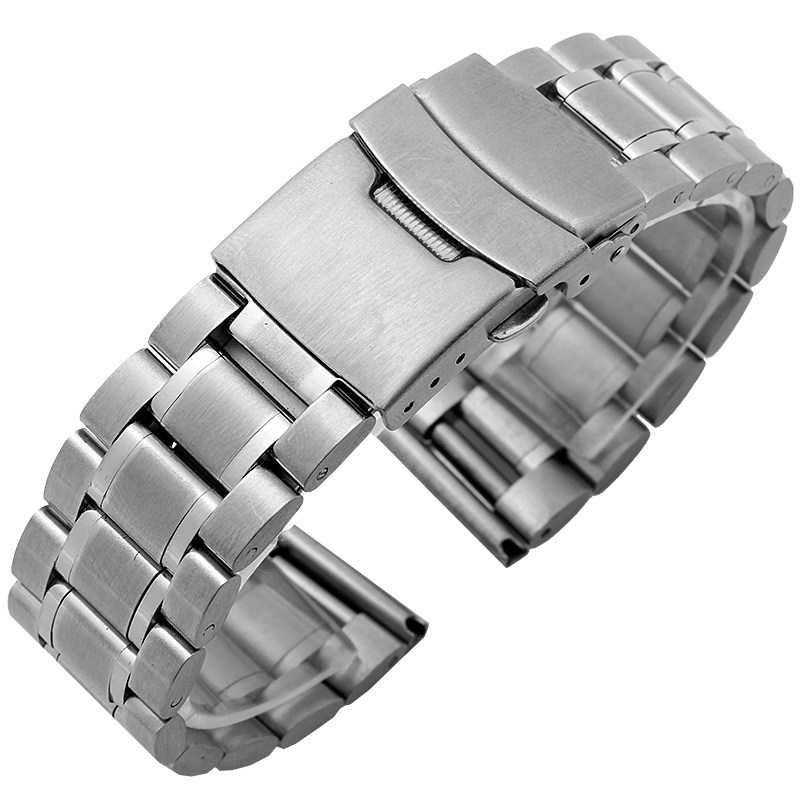 双狮手表带钢带 实心精钢手表链16 18 20mm男女士防汗水表链包邮