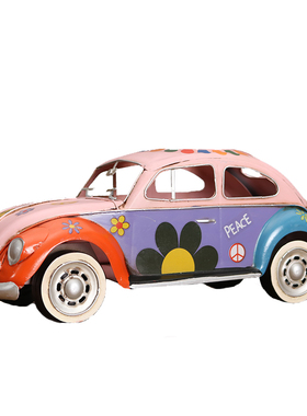 复古风铁艺甲壳虫巴士仿真模型