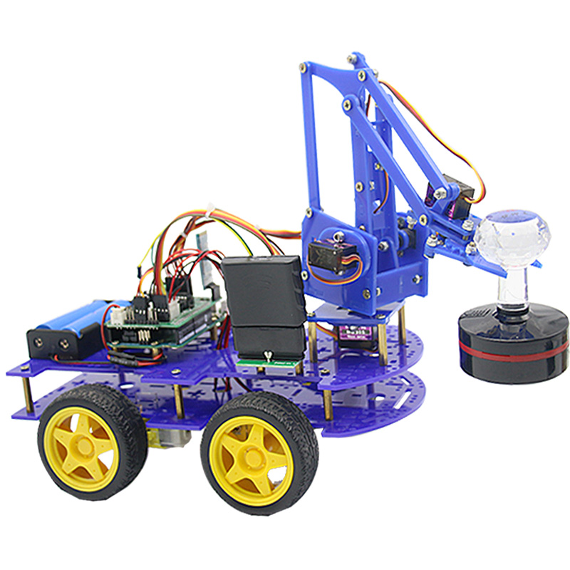 meArm机械臂智能小车arduino无线遥控机械手PS手柄蓝牙控制创乐博