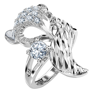 镀铂金饰狐狸戒子女开口可调节食指无名指时尚潮流创意青年介指