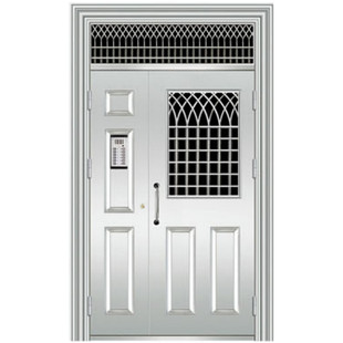 飞群楼宇门小区氟碳漆防盗门楼道对讲可视304单元门定制厂家直销