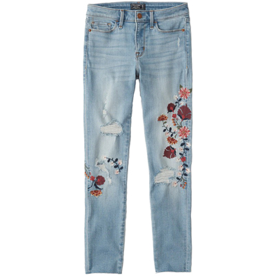 AF美国官网小鹿破洞女友牛仔裤