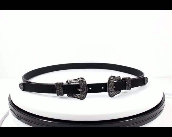 Fashion Western Custom Women Pu Leather Double Buckle Belt Buy Women