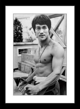 老照片功夫巨星李小龙装饰挂画