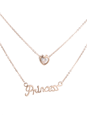 森系超仙网红女项链字母桃心短款