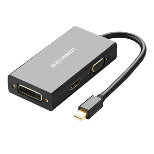 绿联minidp转hdmi/vga/dvi转换器三合一适用苹果笔记本电脑macbook连接投影仪迷你displayport雷电接口转接头