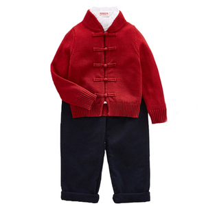 中国风校服春秋装园服针织套装