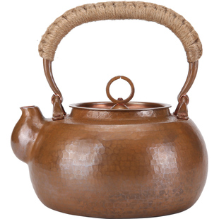 纯手工一张打紫铜壶纯铜烧水壶一口出日式功夫茶壶煮白茶壶大容量