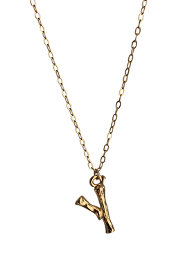 竹节字母项链吊坠字母14k包金