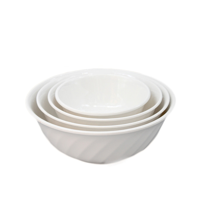 白色仿瓷碗密胺餐具碗斜纹批发