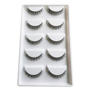 自然短款浓密假睫毛 裸妆交叉手工磨尖逼真眼睫毛硬梗仿真0.8厘米