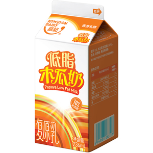 维记巴氏杀菌低脂巧克力木瓜奶236ml低温冷藏新鲜配儿童早餐