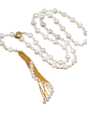 流苏毛衣链长款小众设计淡水珍珠