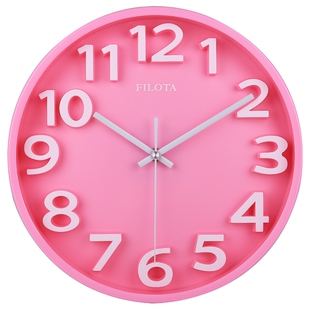 3D挂钟 时尚客厅钟表 静音 卧室彩色挂表简约创意现代壁式石英钟