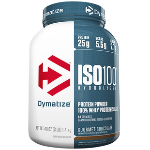 DYMATIZE狄马泰斯ISO-100水解分离纯乳清蛋白粉3磅蛋白质粉增肌
