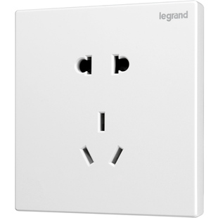 罗格朗开关插座逸景纯白色86型二三插座墙壁暗装斜五孔插座带USB