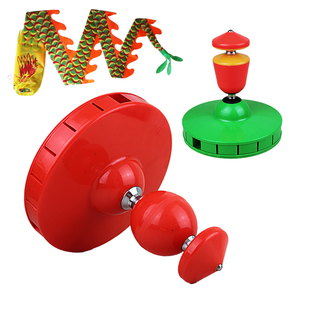 呼啦圈180五轴承210六轴承单头大空竹可挂飘带龙 空竹龙 呼啦圈线