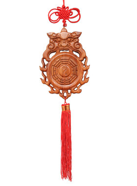 泰山福缘阁桃木兽头挂件葫芦摆件木雕工艺吉祥物