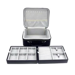 吊坠箱便捷手提箱首饰珠宝吊坠箱皮革拉链带货箱展示箱手镯盘收纳